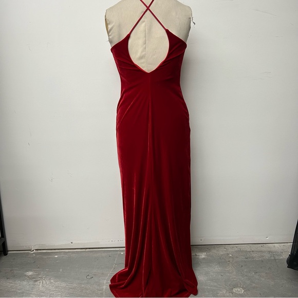 90s red velour floor-length gown 🥀 - Picture 2 of 3